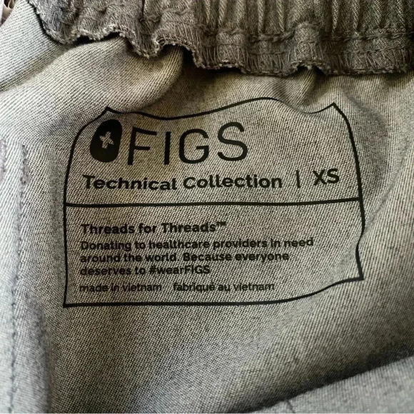 Figs Yola Scrub Pants Slim Leg Gray Turquoise: XS - Picture 8 of 11